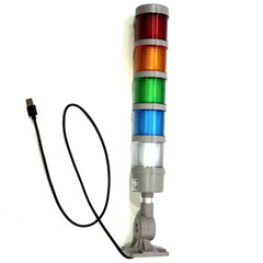 5-Stack USB LED Andon Tower Signal Light indicator Buzzer 5VDC Industrial Warn