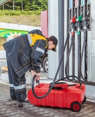 15 Gallon Fuel Caddy Portable Gas Fuel Tank,Gas Can with Manual Transfer Nozzle