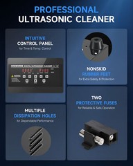 CREWORKS Titanium Steel Ultrasonic Cleaner 30L Timed Digital Cleaning Equipment