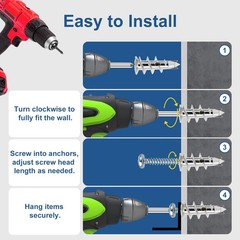 116 Pcs Premium Zinc Self-Drilling Drywall Anchors and Screws Kit, Heavy Duty Me