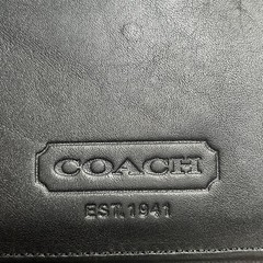 Vintage Coach Portfolio Bi-fold Black Real Leather Unisex 10×12.5 Rare