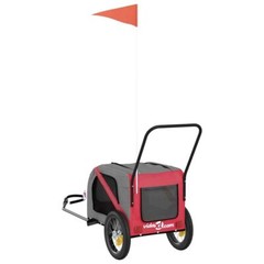Pet Bike Trailer Red and black Oxford fabric, iron, PVC Medium