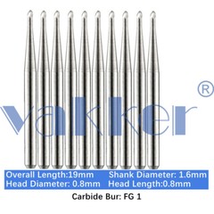 Vakker Dental Tungsten Carbide Burs for High Speed Handpiece FG Friction Grip
