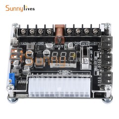 20Pin 24Pin ATX Power Supply Breakout Board Adjustable Voltage Module + Case DIY