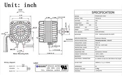 YZF18-25 AC Fan Motor 120V 60Hz 18W for Ventilation & Refrigeration