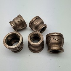 5-Pack 1″ x 3/4″ Brass Lead Free Reducing Coupling, Thailand