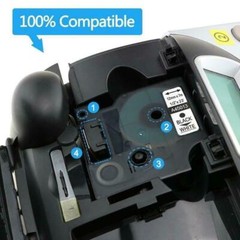 5PK For Dymo D1 12mm Label Tape Black on White 45013 S0720530 Cassette 1/2″ 160