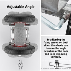 8-Inch Rolling Gate Wheels, Double U-Bolts Heavy Duty Gate Rollers, Sliding Gate