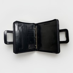 United States Postal Service (USPS) Black Leather Zippered Binder w/ Handles VTG