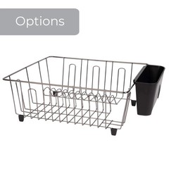 Small Dish Drainer Rack – Chrome/Black – 14 x 12.5 x 5.5 inches (L x W x H)