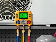 Refrigeration Digital AC Manifold Gauge Set 3 Way HVAC Gauges for R1234yf R134a