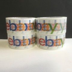 4 Rolls Official eBay Branded Color Logo Packaging/Shipping Tape 75 yards x 2″