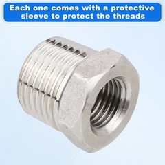 5PCS Stainless Steel Hex Bushing Reducer 1/2″ NPT to 1/4″ NPT