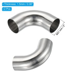 2pcs 90 Degree Mandrel Bend Elbow 2in OD Steel Exhaust Elbow