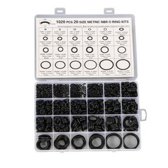 1020 Pcs O-Ring Kit 20 Sizes Nitrile Rubber Assortment Set, Oil & Heat Resistant
