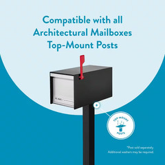 Mailmax Textured Black & Silver, Large, Galvanized Steel & Aluminum, Post-Mount
