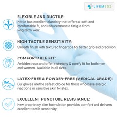 GLOVEBARN Nitrile Exam Gloves 5 MIL – Case of 1000, Powder – Latex Free