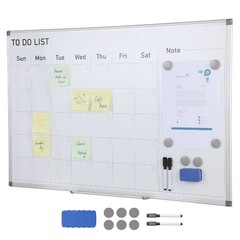 36 x 24 Inches,Wall-Mounted Magnetic Monthly Planner,Comes with 1Magnetic Eraser