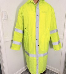 Northern Safety 47″ Hi-Vis Yellow Gray Reflective Raincoat Jacket XL
