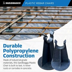 Sandbaggy 3-1/4 Inch Rebar Plastic Chair | Fits Rebar #3 to #5 | Heavy Duty