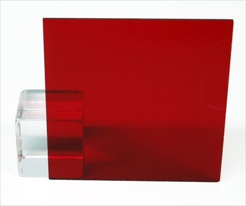 1/8″ Transparent Dark Red Acrylic Plexiglass Sheet 12″ x 12″ Cast Plastic AZM