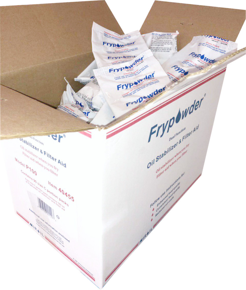 MirOil P100 Fry Powder Oil Stabilizer Filter Aid, 90 x160ml Size C Portion packs