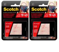 2 Packs Scotch Fastener 3M Indoor Outdoor Heavy Duty Hook & Loop Stick On 8 pcs