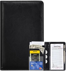 Server Books for Waitress – Leather Waiter Book Server Wallet with Zipper, Cute