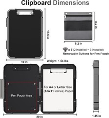 Thicker Clipboard with Storage, Internal Pen Pouch Included, A4 / Letter Size