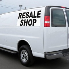 Car Magnet Set of 2 Resale Shop Black Car Advertising Industrial Sign