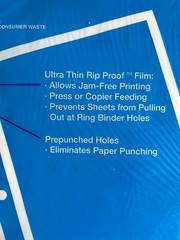New National Rip Proof Reinforced Filler Paper 3-Hole 8.5 x 11 Unruled 100/Pack