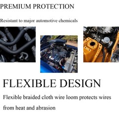 Wire Loom for High-Temperature Automotive Harness Wrap and Home Cable Management
