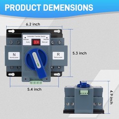 110V 2P 63A Dual Power Automatic Transfer Switch Generator Change-Over Switch