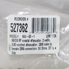 Meca Coaxial Attenuator 2 Watts 3dB Nominal QMA Male To Female 50 Ohms DC To GHz