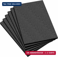Frienda 6 Pcs 12″ x 8″ x 0.5″ Polyethylene Foam Sheet Thick Black Packing Foam P