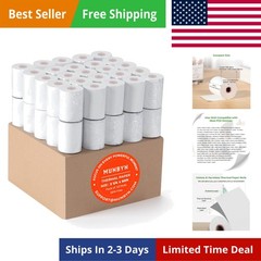 2 1/4″ X 85 ft Thermal Receipt Paper 50 Rolls Cash Register Paper Rolls Fits …