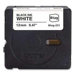 Brother P-Touch BTAG231 0.47 in. x 13.1 ft. P-Touch BTAG Label Tape BK on WT New