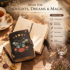 Vintage Leather Grimoire Journal with Clasp Lock | Handmade Spell Book 240 Paper