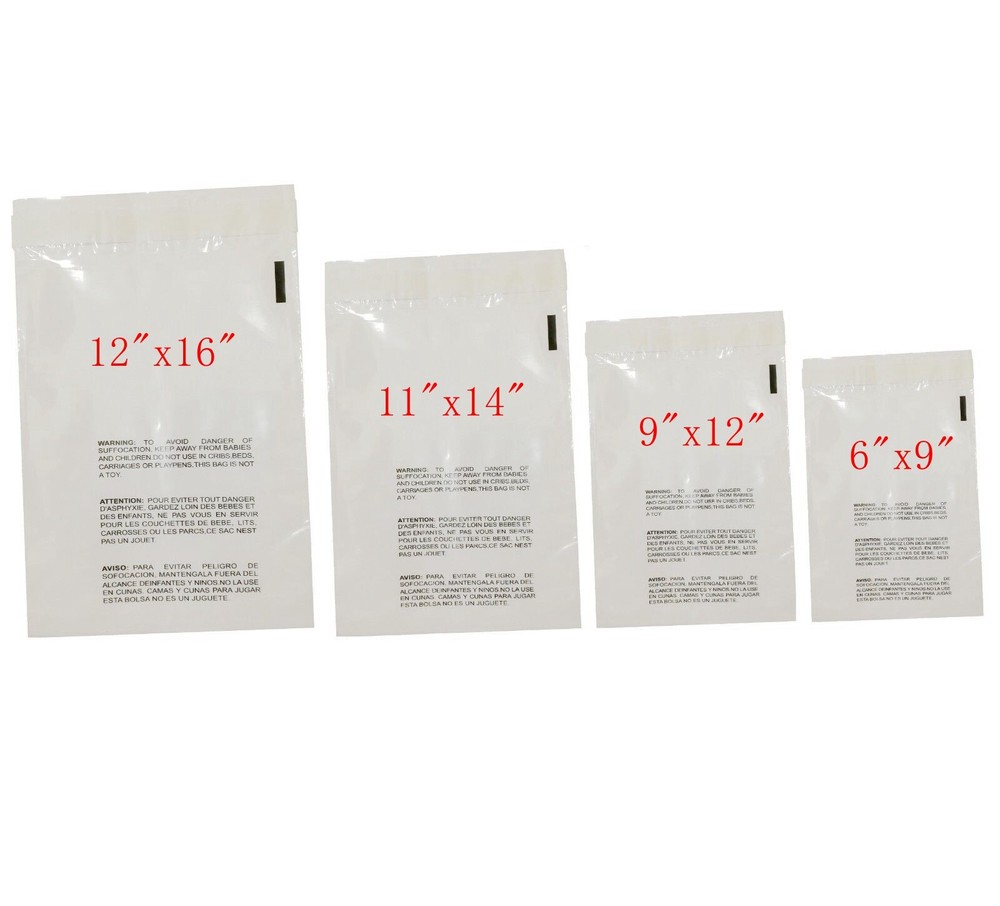 400 Clear Poly Bags Combo Pack with Suffocation Warning – 6×9, 9×12,11×14 ,12×16