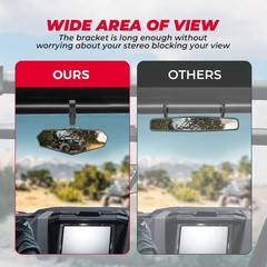 KEMIMOTO UTV Rear View Mirror, SXS Center Mirror Fits for 1.6″-2″ Roll Bar Cages