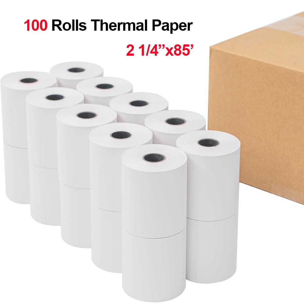 100 Rolls 2-1/4″ x 85′ Thermal Credit Card Cash Register POS Receipt Paper