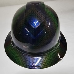 FULL BRIM Hard Hat custom hydro dipped MULTI COLOR BASKET WEAVE CARBON FIBER NEW