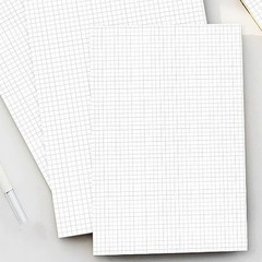 A5 Unpunched Grid Refill Paper – Graph 5.8″ x 8.3″, Blue,Clear,White