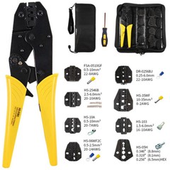 Ratcheting Crimping Tool Kit Cord End Terminals Wire Crimper Pliers w/ 8 Dies US