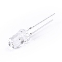 100x White LED 5mm Round Top Transparent Clear Tip PCB Board Solder F5 Bulbs