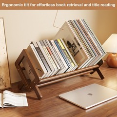 Aofure Premium Desktop Bookshelf, Bamboo Desk 16.5 x 9.3 x 9.8 inches, Brown