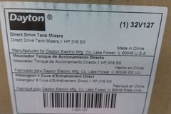 Dayton 32V127 1 HP 2,000 Max RPM 1/4 In NPT Air Inlet 36 In Shaft L Tank Mixer