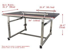 59×35.4″PVC Conveyor System w/Double Guardrails 55-66Lbs Load Packing Equipment