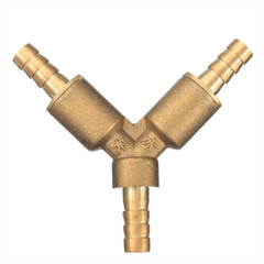 5/16″ 8mm Brass Y 3-Way Shut off Ball Valve Fitting Hose Barb Fuel Gas CLAMP Tee