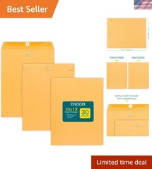Clasp Envelopes 10×13 Inch – 30 Pack Brown Kraft Catalog Envelope with Clasp …